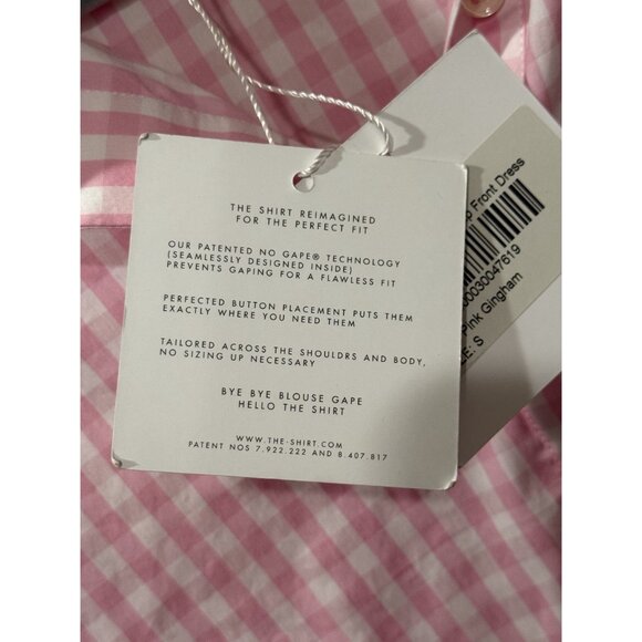 Pink Gingham Sleeveless Button-Down Dress The Shirt Rochelle Behrens Size S NWT - Picture 4 of 6